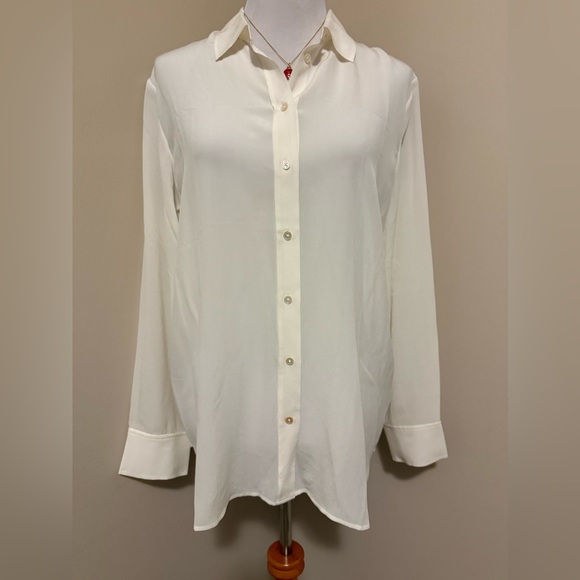 NWT Everlane Button Down 100% Silk Blouse”The Must Have Washable Silk”Size-12 - Picture 9 of 13
